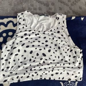 Dalmatian print crop top